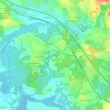 Kermarie地形图、海拔、地势