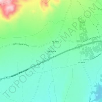 Tarambana地形图、海拔、地势