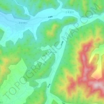 罗家台村地形图、海拔、地势