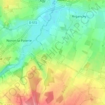 Le Bas Mougard地形图、海拔、地势