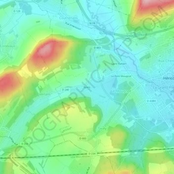 Byans地形图、海拔、地势