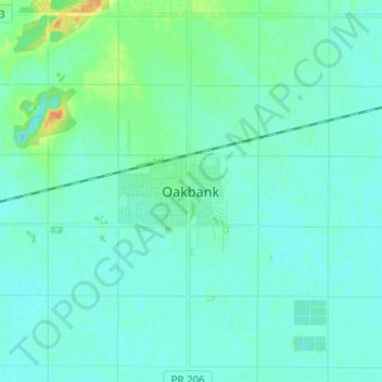 Oakbank地形图、海拔、地势