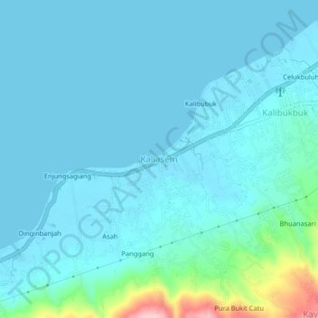 Kaliasem地形图、海拔、地势