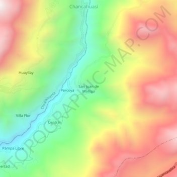 San Juan de Mallqui地形图、海拔、地势