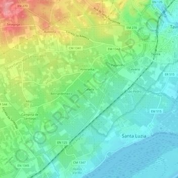 Calada地形图、海拔、地势
