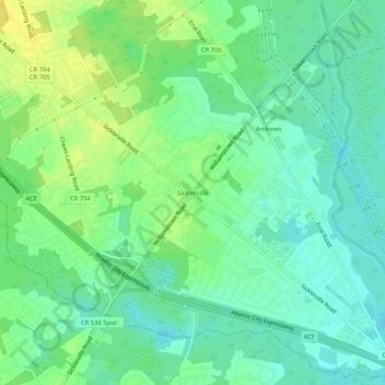 Sicklerville地形图、海拔、地势