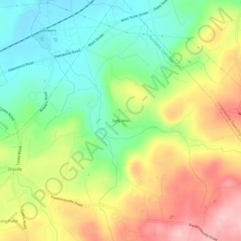 Sally Ann地形图、海拔、地势