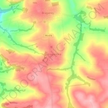 Bragantina地形图、海拔、地势