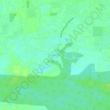 Ogombo地形图、海拔、地势