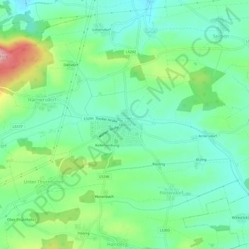 Hürm地形图、海拔、地势