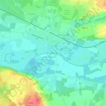 Moulin de Rotrou地形图、海拔、地势