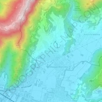Botticino Sera地形图、海拔、地势