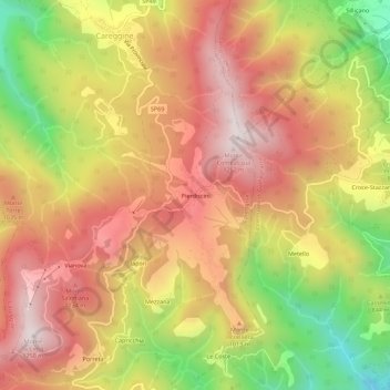 Pierdiscini地形图、海拔、地势