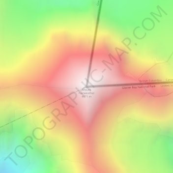 Mount Fairweather地形图、海拔、地势