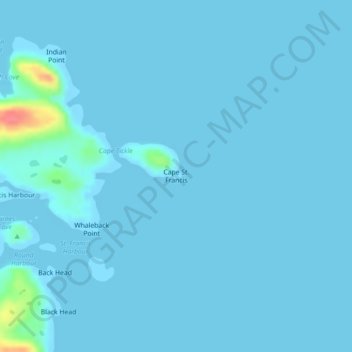 Cape St. Francis地形图、海拔、地势