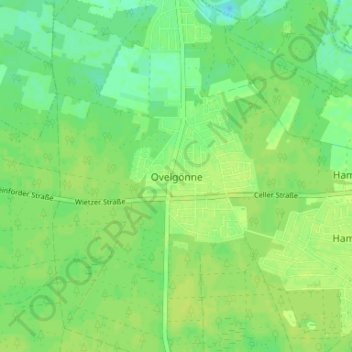 Ovelgönne地形图、海拔、地势