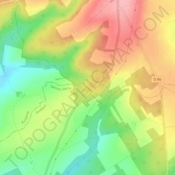 La Pomelee地形图、海拔、地势