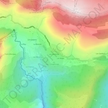 Les Sambucs地形图、海拔、地势