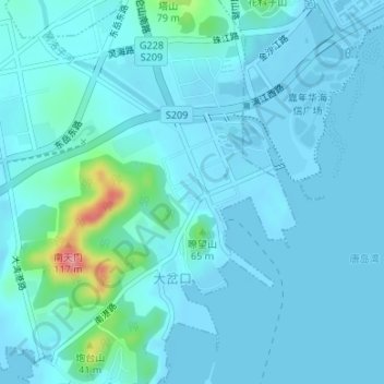 积米崖地形图、海拔、地势
