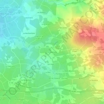 La Tournerie地形图、海拔、地势