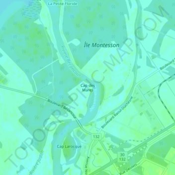 Cap des Mares地形图、海拔、地势