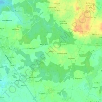 Keredo地形图、海拔、地势