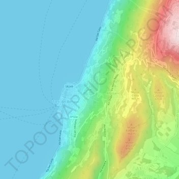 Coi地形图、海拔、地势