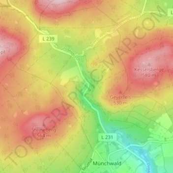 Gräfenbacher Hütte地形图、海拔、地势