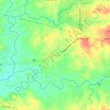 Catmon地形图、海拔、地势