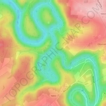 Le Herou地形图、海拔、地势