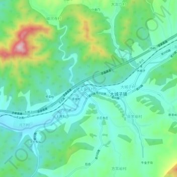 大王各庄地形图、海拔、地势