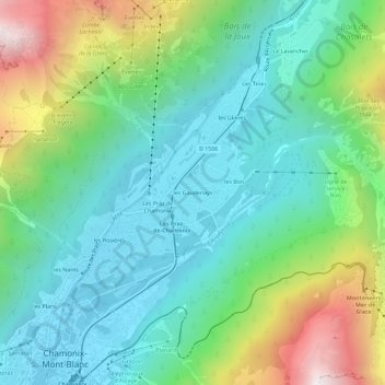 les Gaudenays地形图、海拔、地势