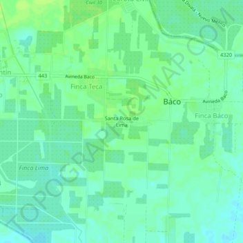 Santa Rosa de Lima地形图、海拔、地势