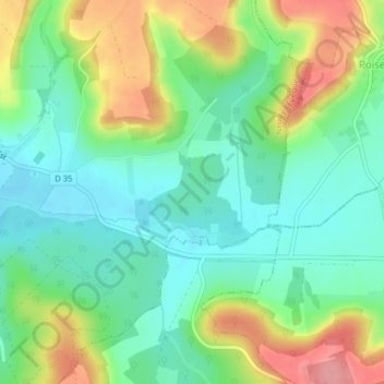 Le Plesnoy地形图、海拔、地势