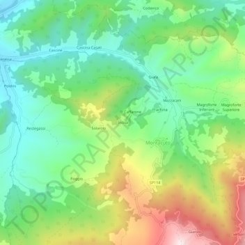 Incisa地形图、海拔、地势