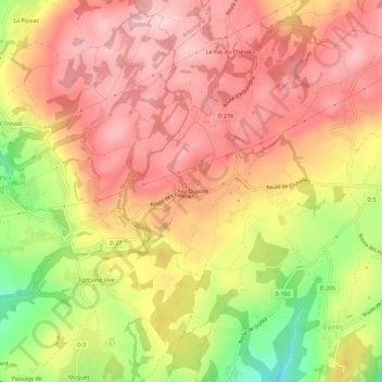 Chez Dupont地形图、海拔、地势
