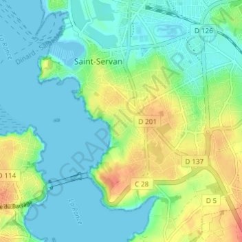 Le Rosais地形图、海拔、地势