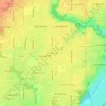 Hoover Crest地形图、海拔、地势