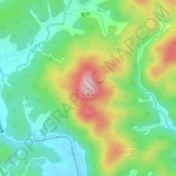 文蔵山地形图、海拔、地势