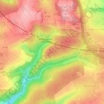 Lindenberg地形图、海拔、地势