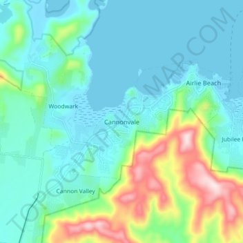 Cannonvale地形图、海拔、地势