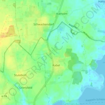 Ruhkrog地形图、海拔、地势