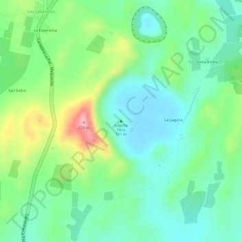 Laguna Seca地形图、海拔、地势
