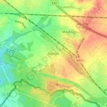 Morlies地形图、海拔、地势