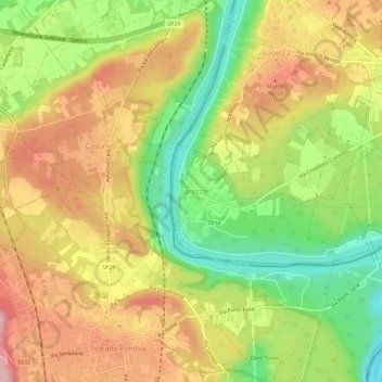 Coarezza地形图、海拔、地势