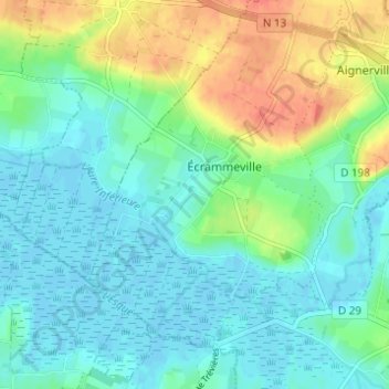 Les Brais地形图、海拔、地势