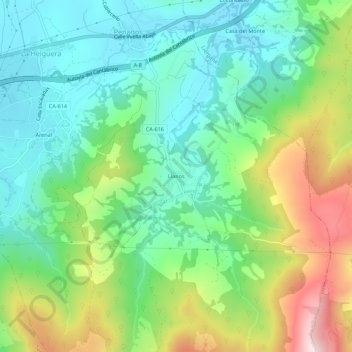 Llanos地形图、海拔、地势