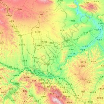皋兰县地形图、海拔、地势