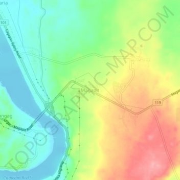 Magapit地形图、海拔、地势