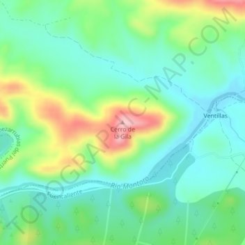 Cerro de la Gila地形图、海拔、地势